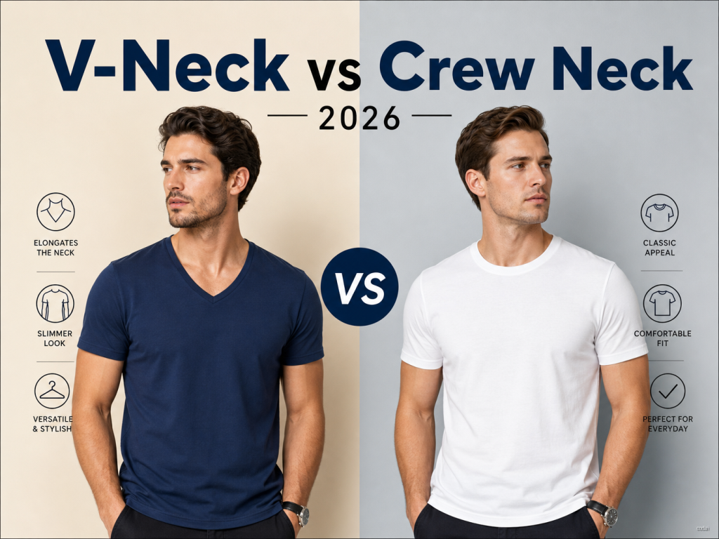 V-Neck vs Crew Neck T-Shirts